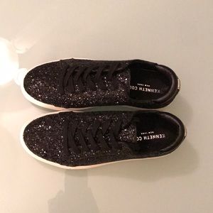 Kenneth Cole Black Glitter Sneakers Size 6.5